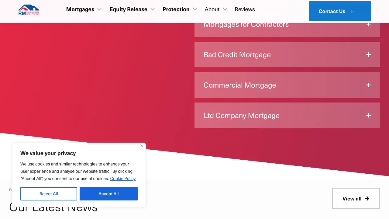 RM Mortgage Solutions Ltd website preview