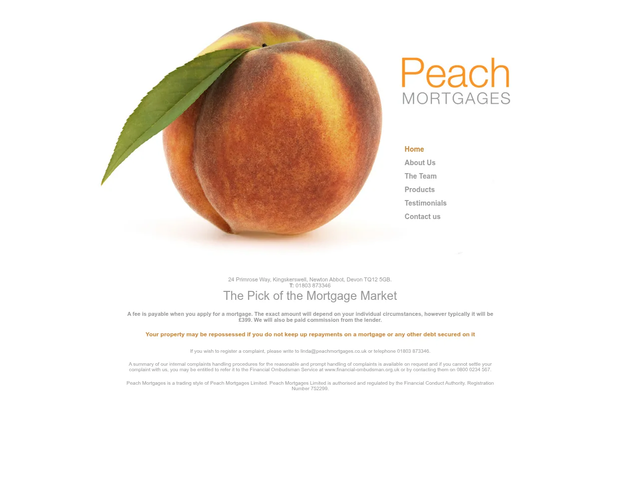 Peach Mortgages website preview