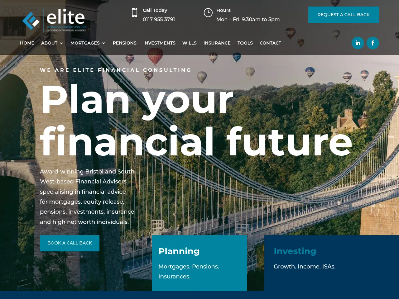 Elite Financial Consulting website preview