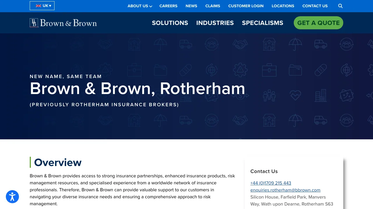 Brown & Brown (Previously Rotherham Insurance Brokers) website preview