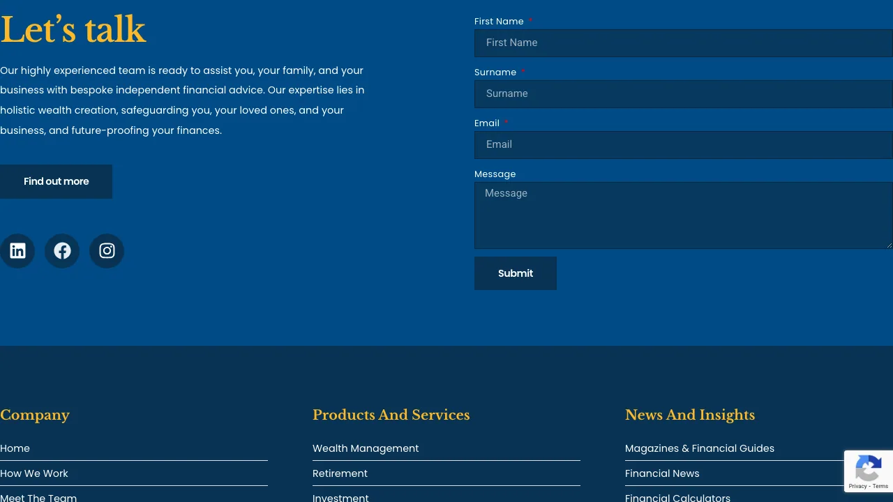 F G Watts Financial Advisers Ltd website preview