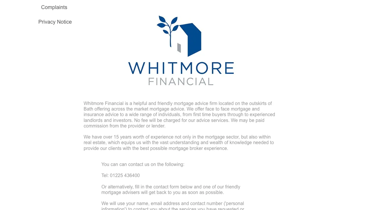 Whitmore Financial website preview