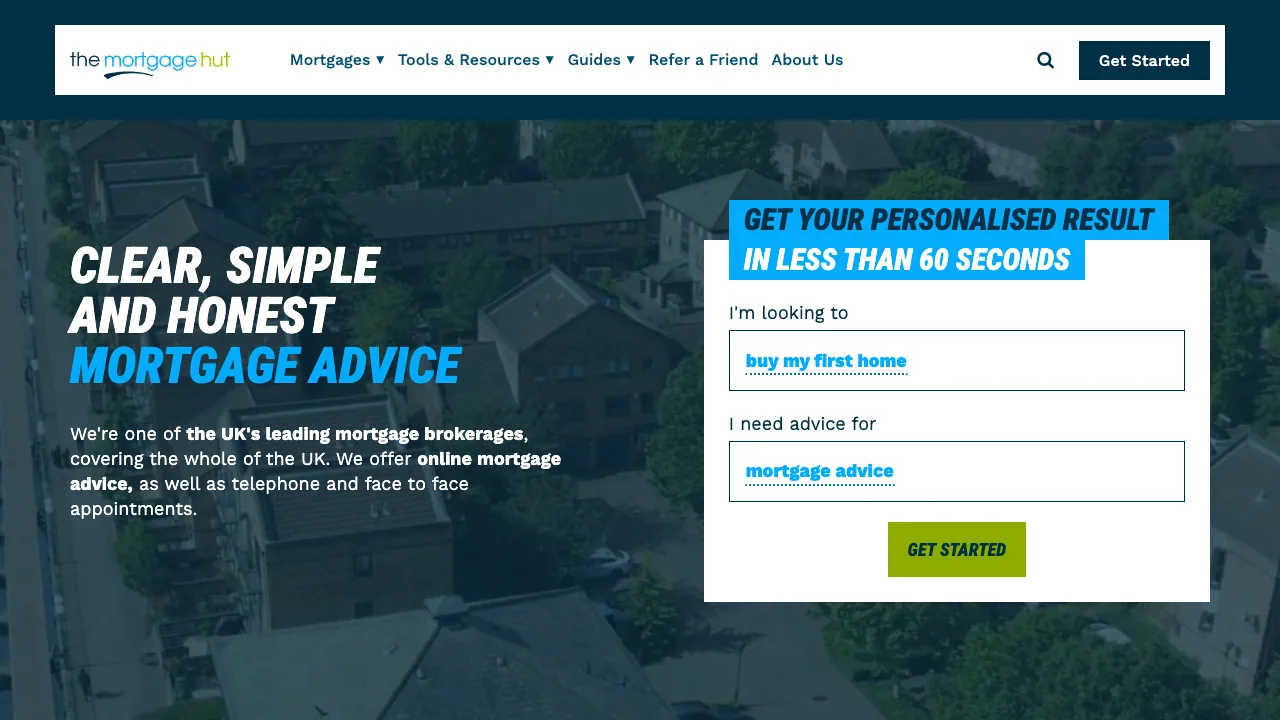 The Mortgage Hut website preview