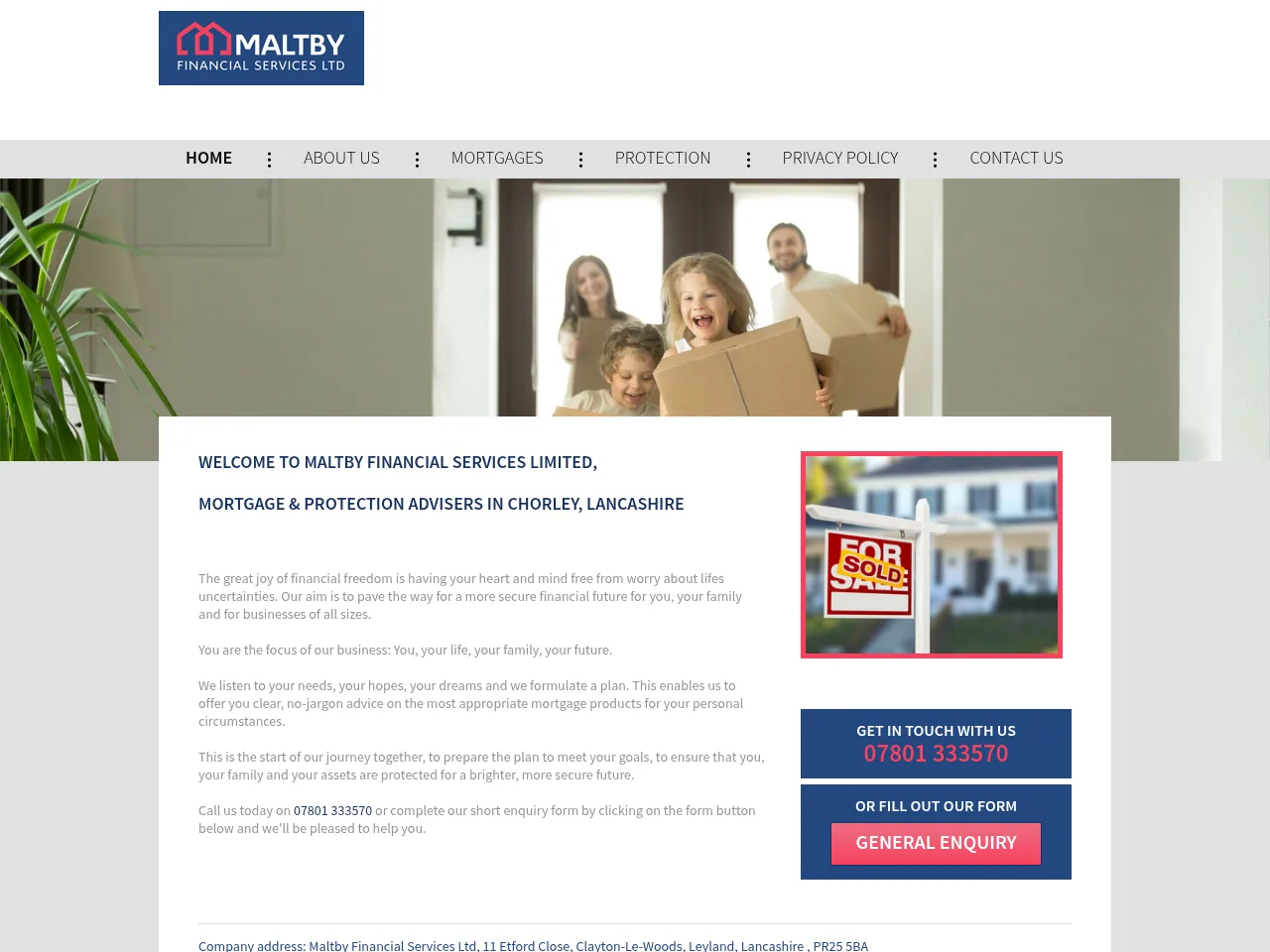 Maltby Financial Services website preview