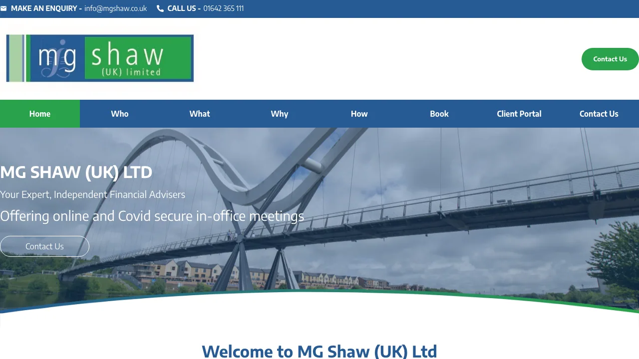 MG Shaw (UK) Ltd - Financial Advisers Stockton On Tees website preview