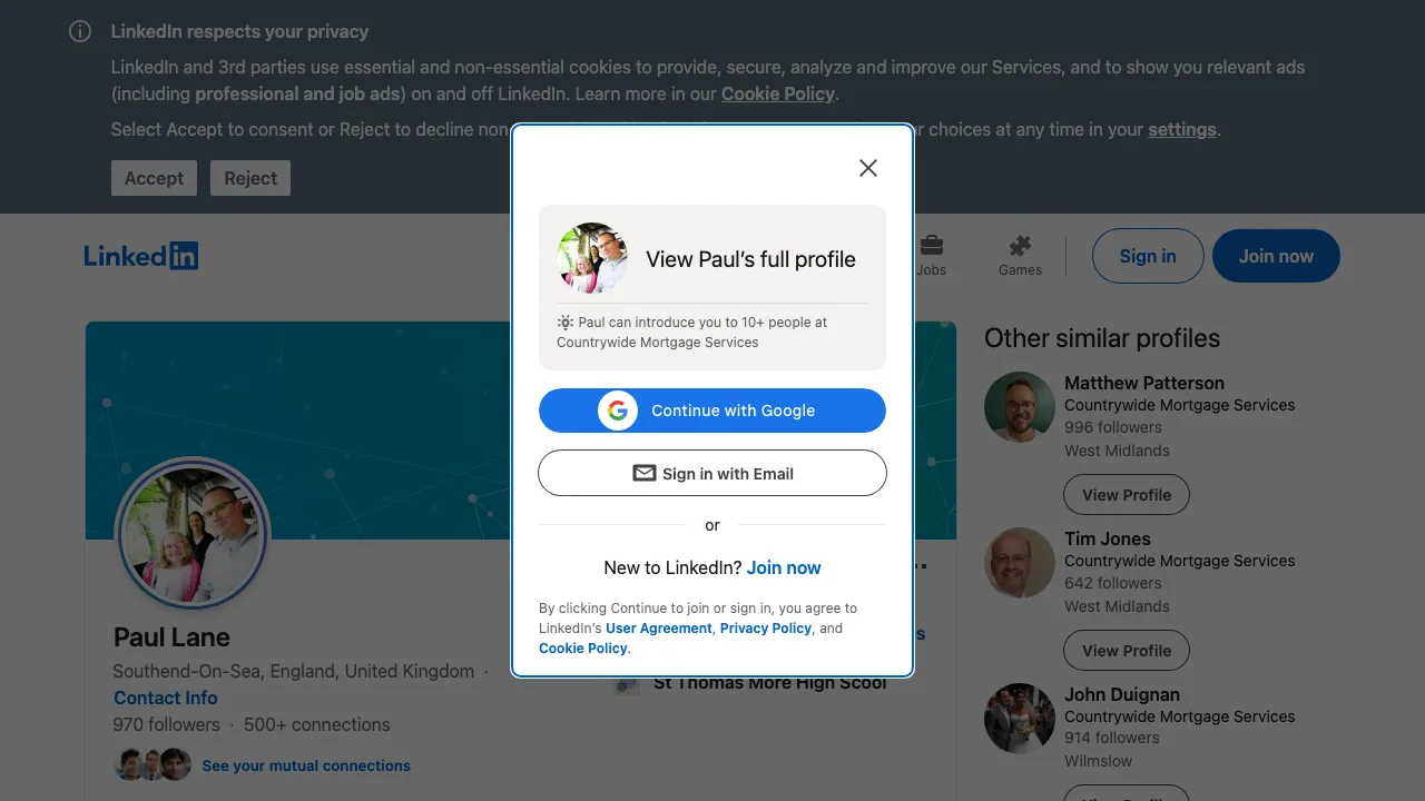 Paul Lane CeMap - Senior Executive Mortgage and Protection Consultant website preview