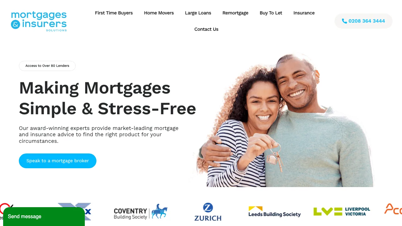 Mortgages & Insurers Solutions - London Mortgage Brokers website preview