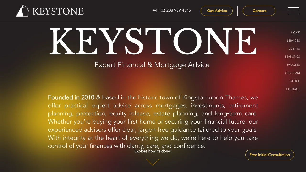 KEYSTONE - Financial & Mortgage Advice In Surrey website preview