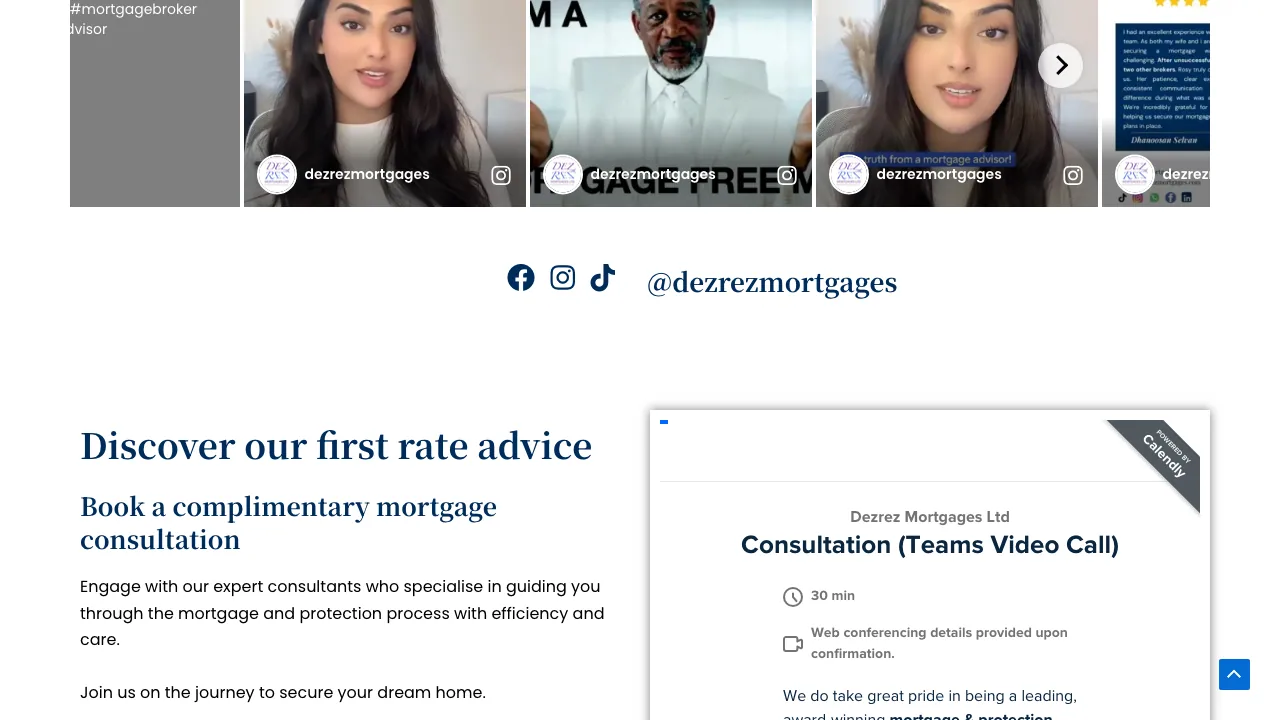 Dezrez Mortgages Ltd website preview