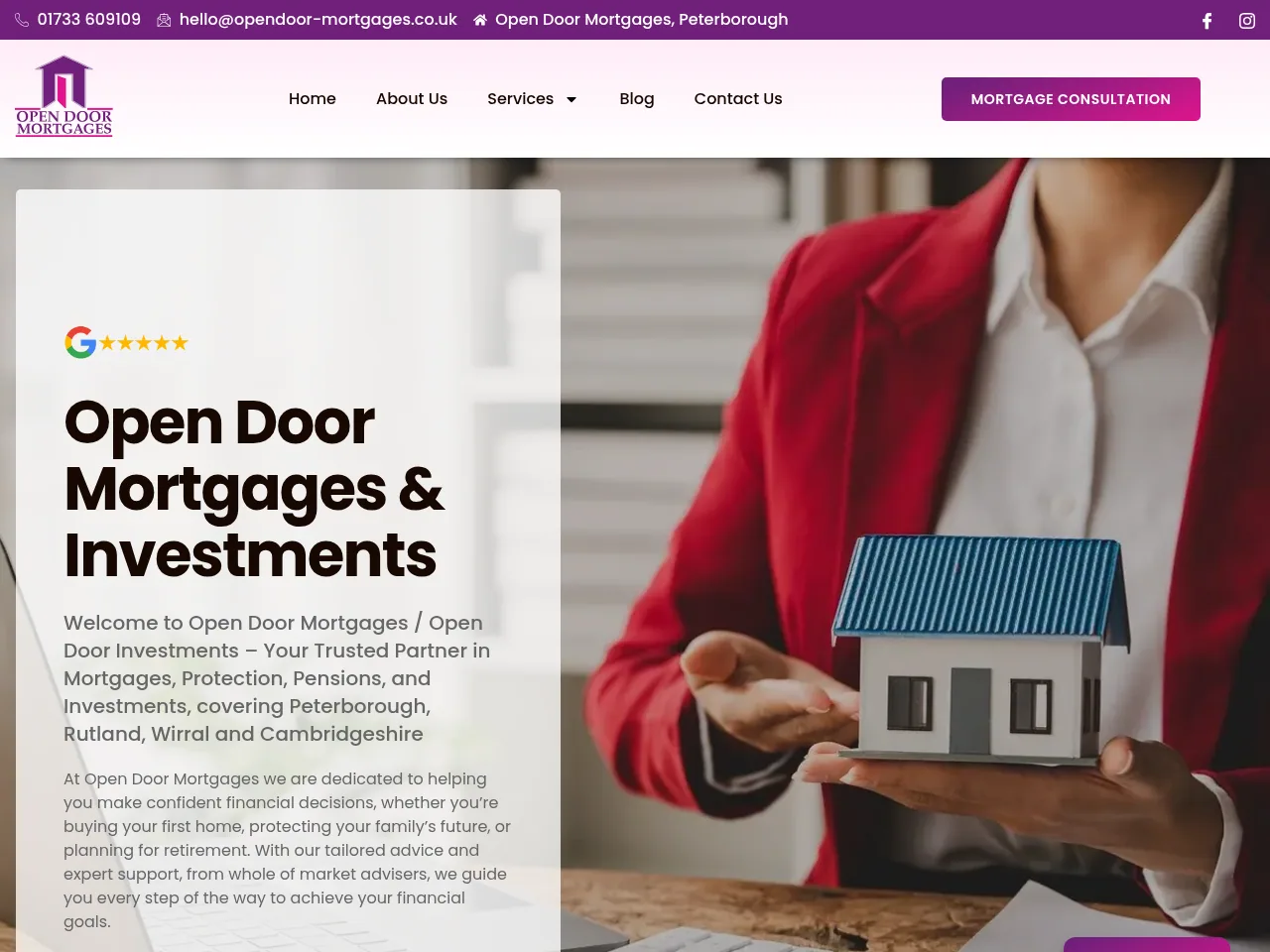 Open Door Mortgages & Investments website preview