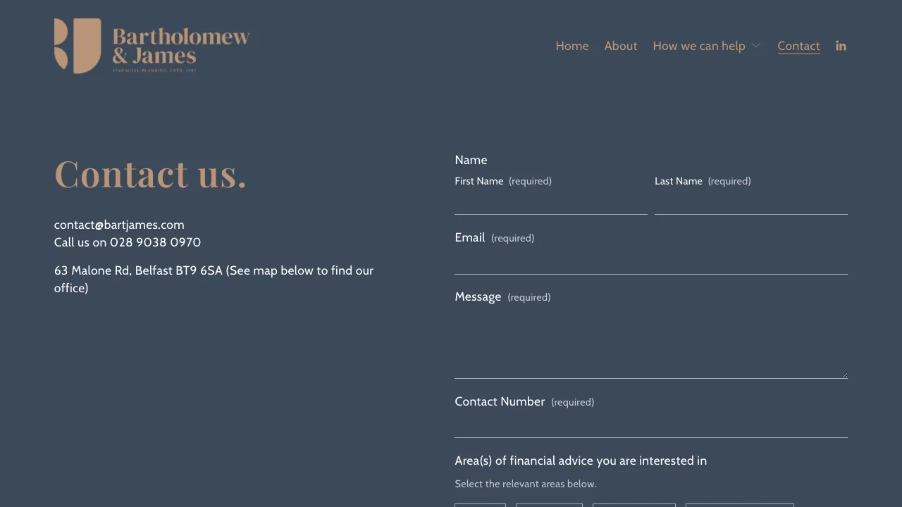 BARTHOLOMEW& JAMES (FINANCIAL SERVICES) LTD website preview