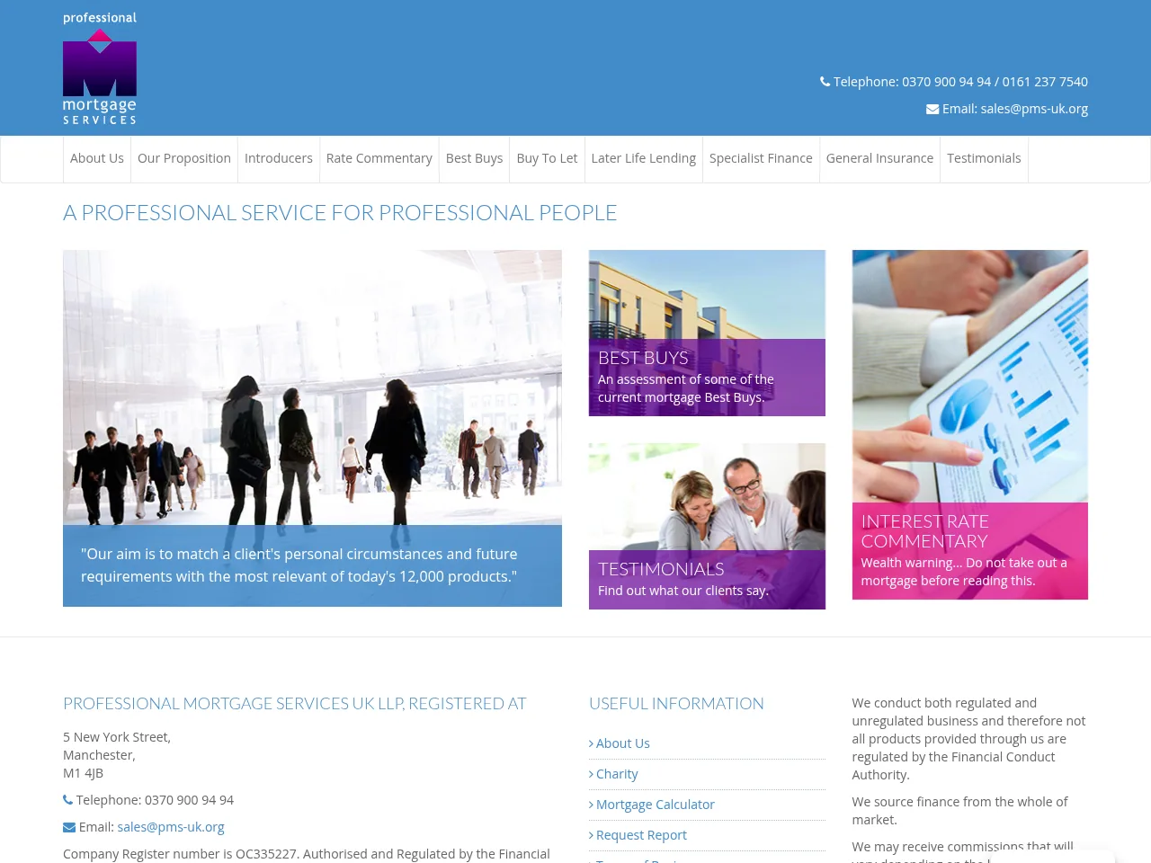 Professional Mortgage Services UK website preview