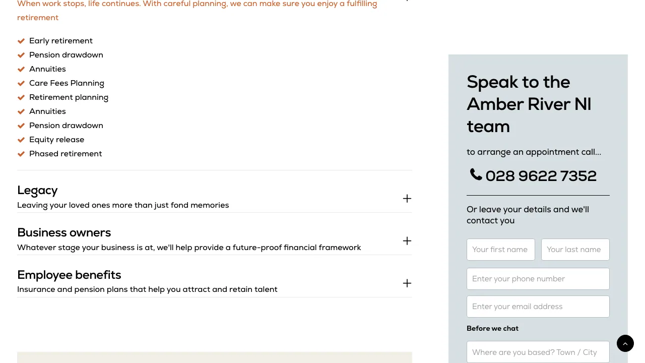 Amber River NI (formerly Johnston Campbell) website preview