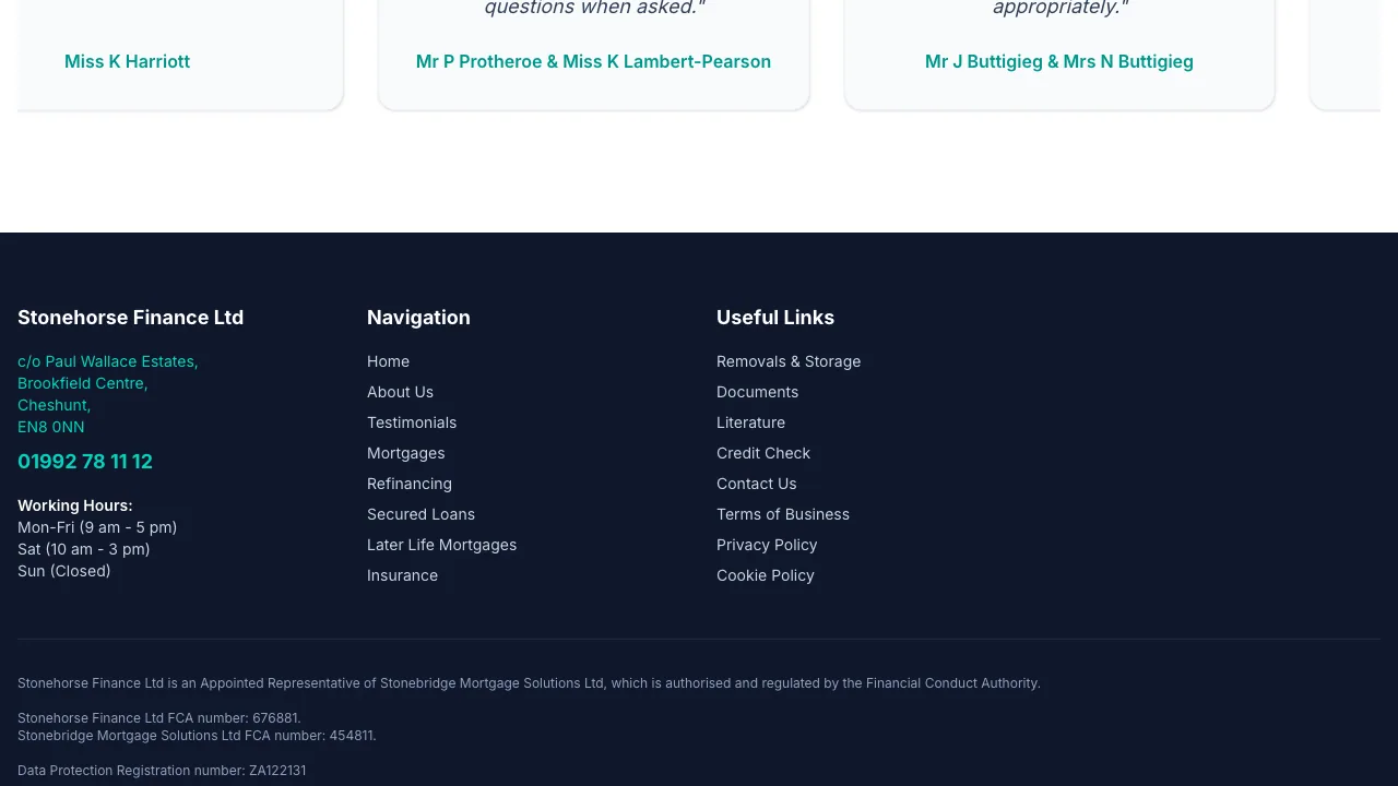 Stonehorse Finance Ltd website preview
