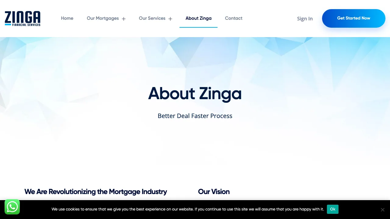 Zinga Financial Services website preview