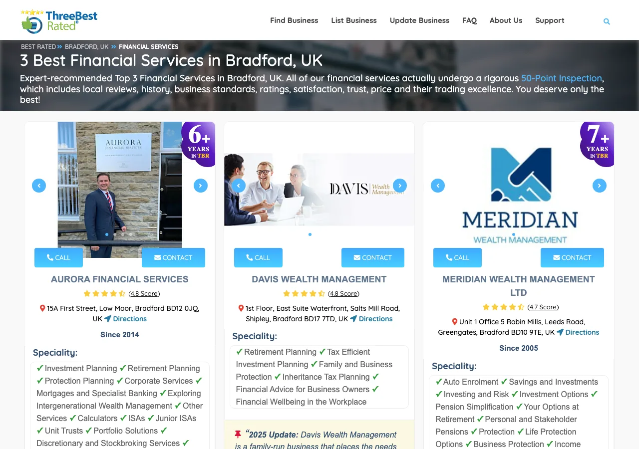 Stephen Abbott Financial Services website preview