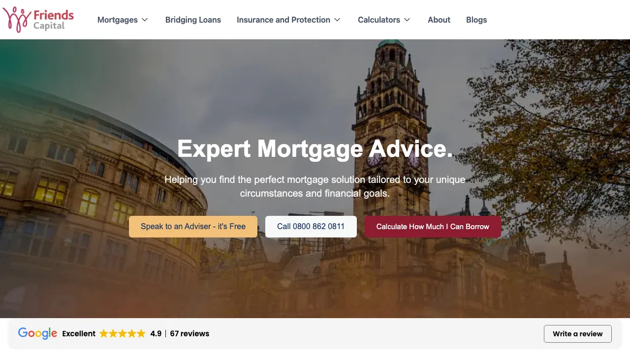 Friends Capital Ltd – Specialist Mortgage Advisers website preview