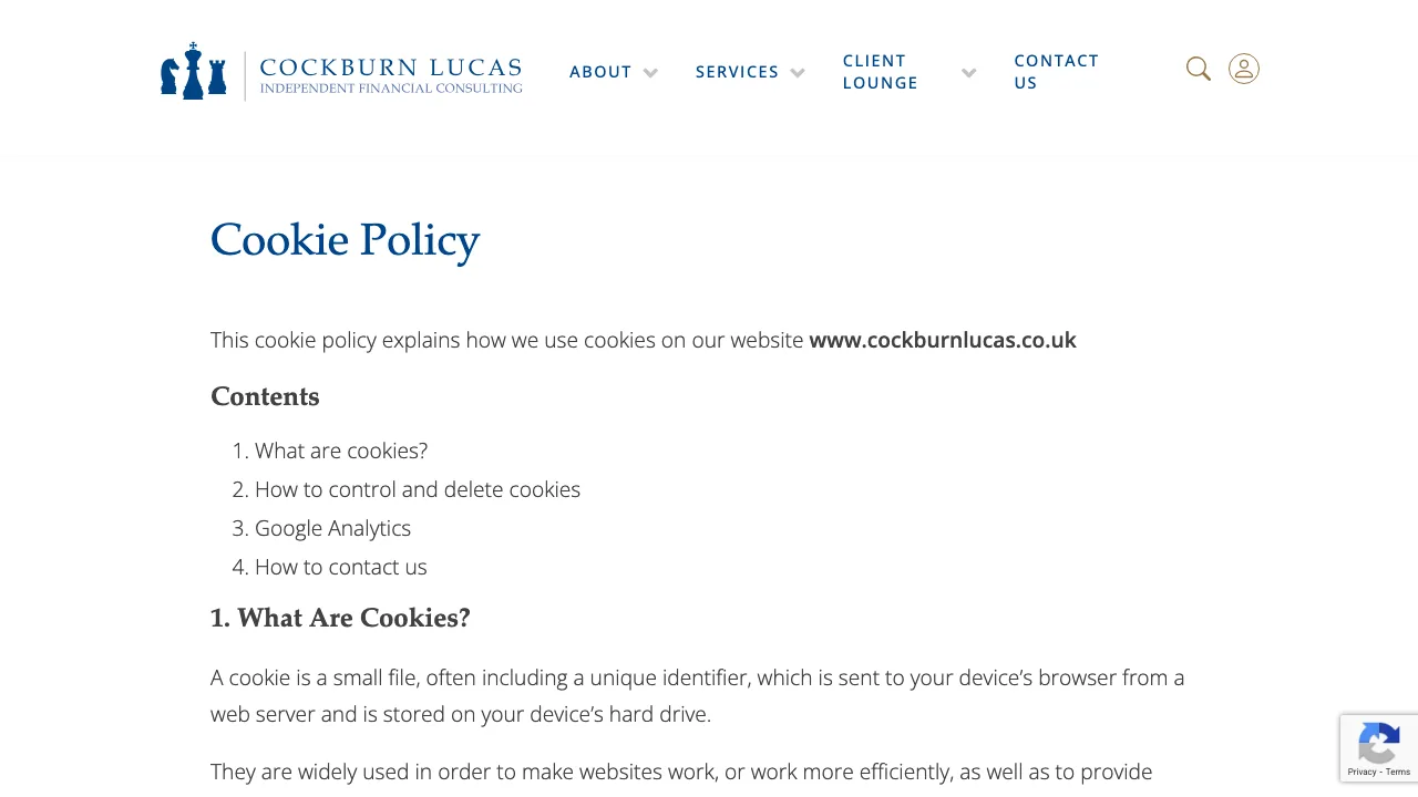 Cockburn Lucas Independent Financial Consulting Ltd website preview