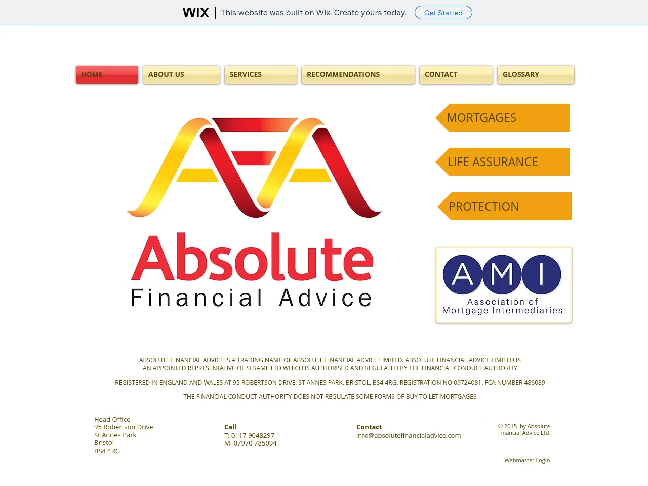 Absolute Financial Advice website preview