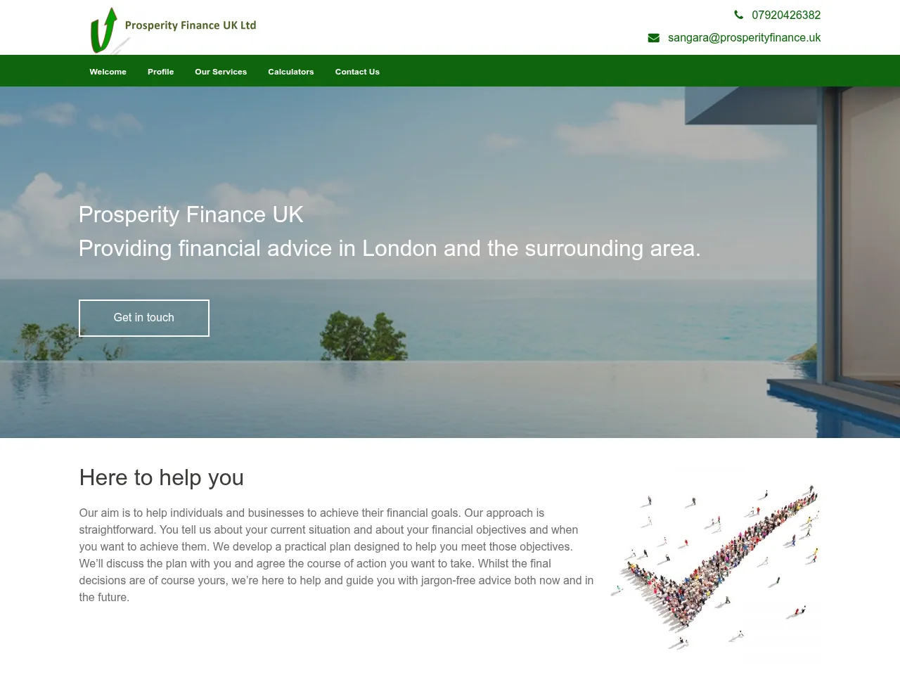 Prosperity Finance UK website preview