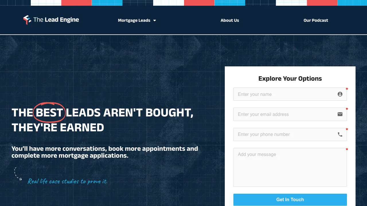 The Lead Engine website preview
