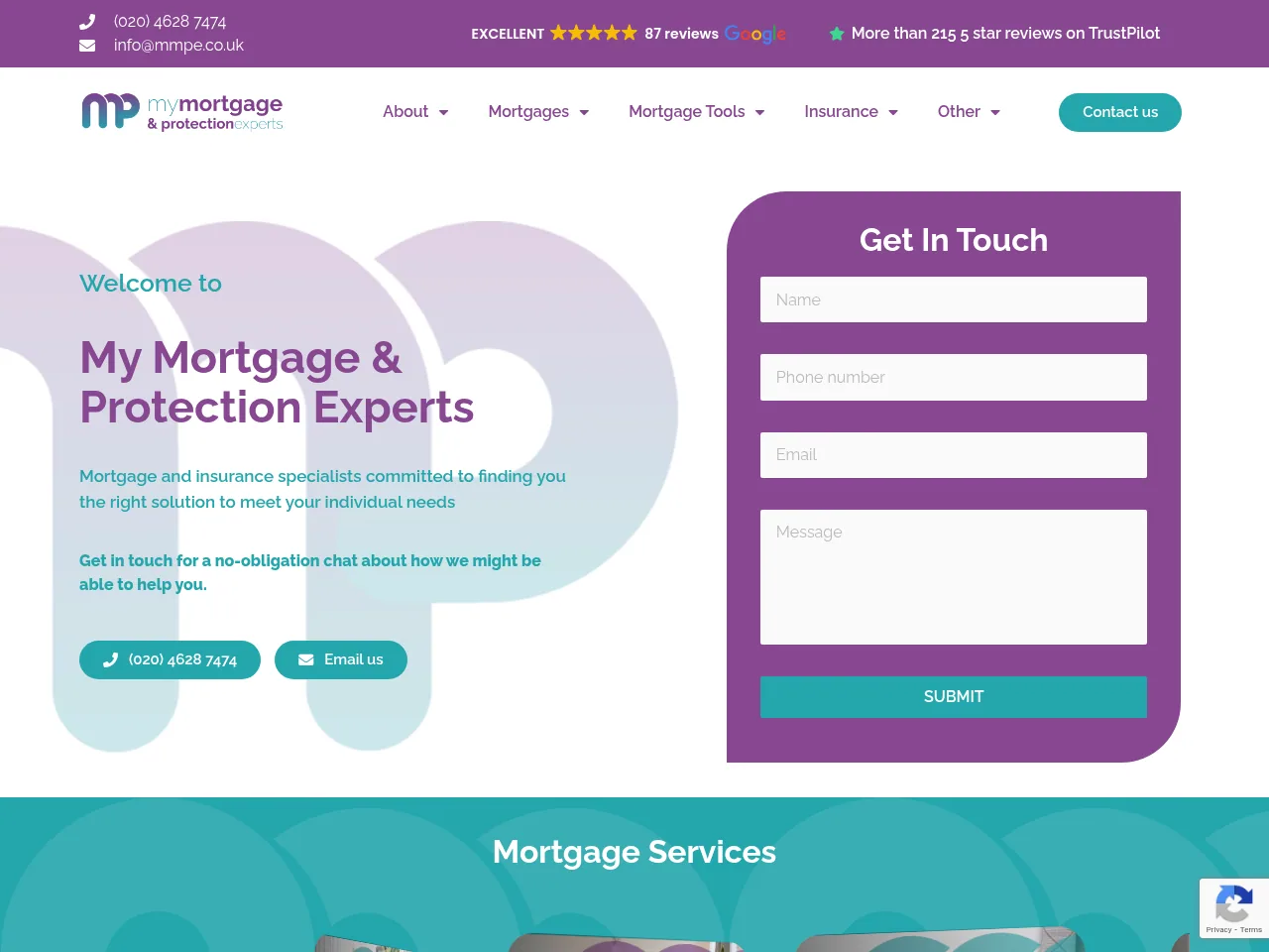 My Mortgage & Protection Experts website preview