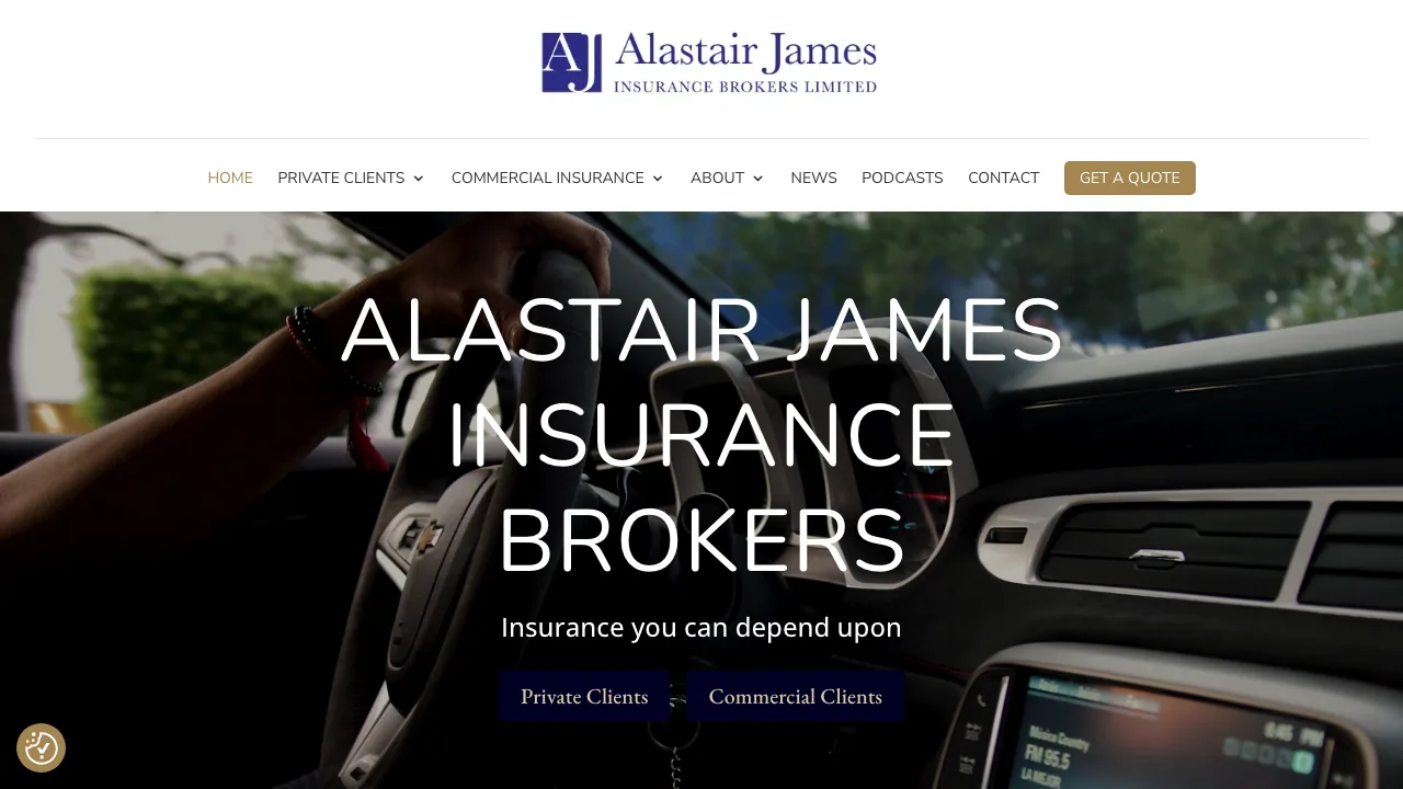 Alastair James Insurance Brokers Limited website preview