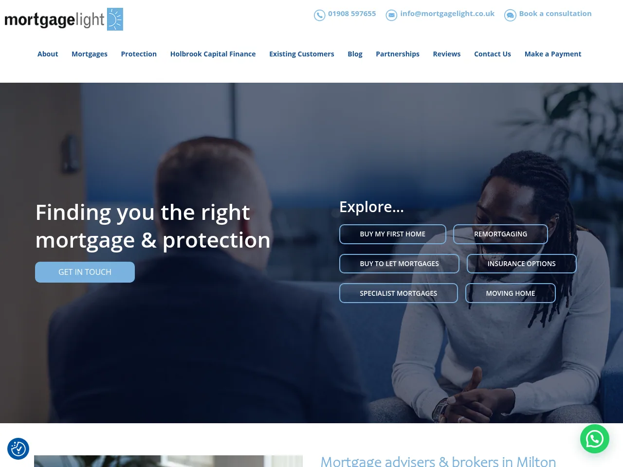 Mortgage Light website preview