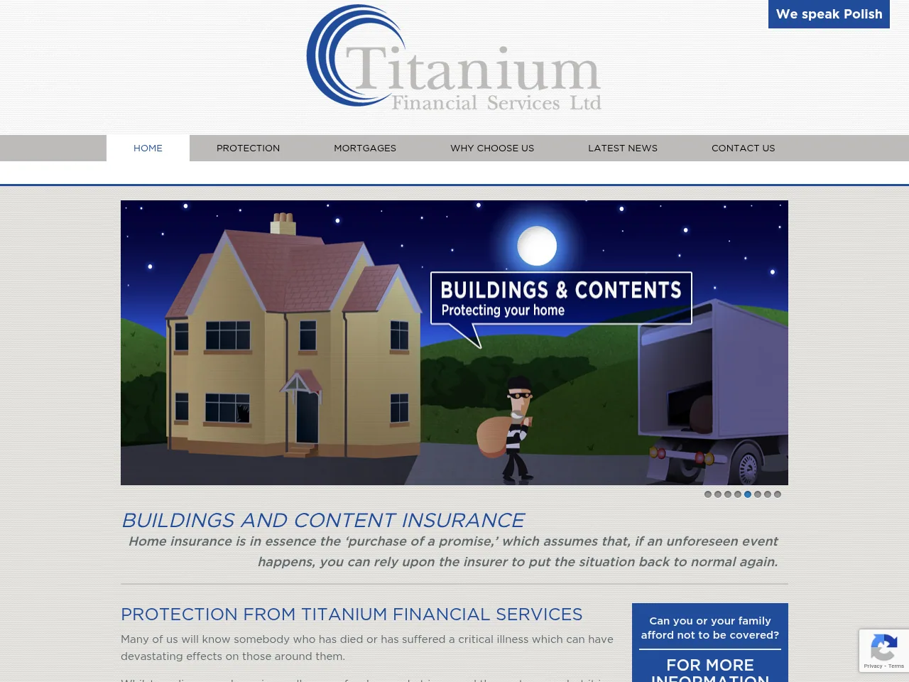 Protection from Titanium Financial Services website preview