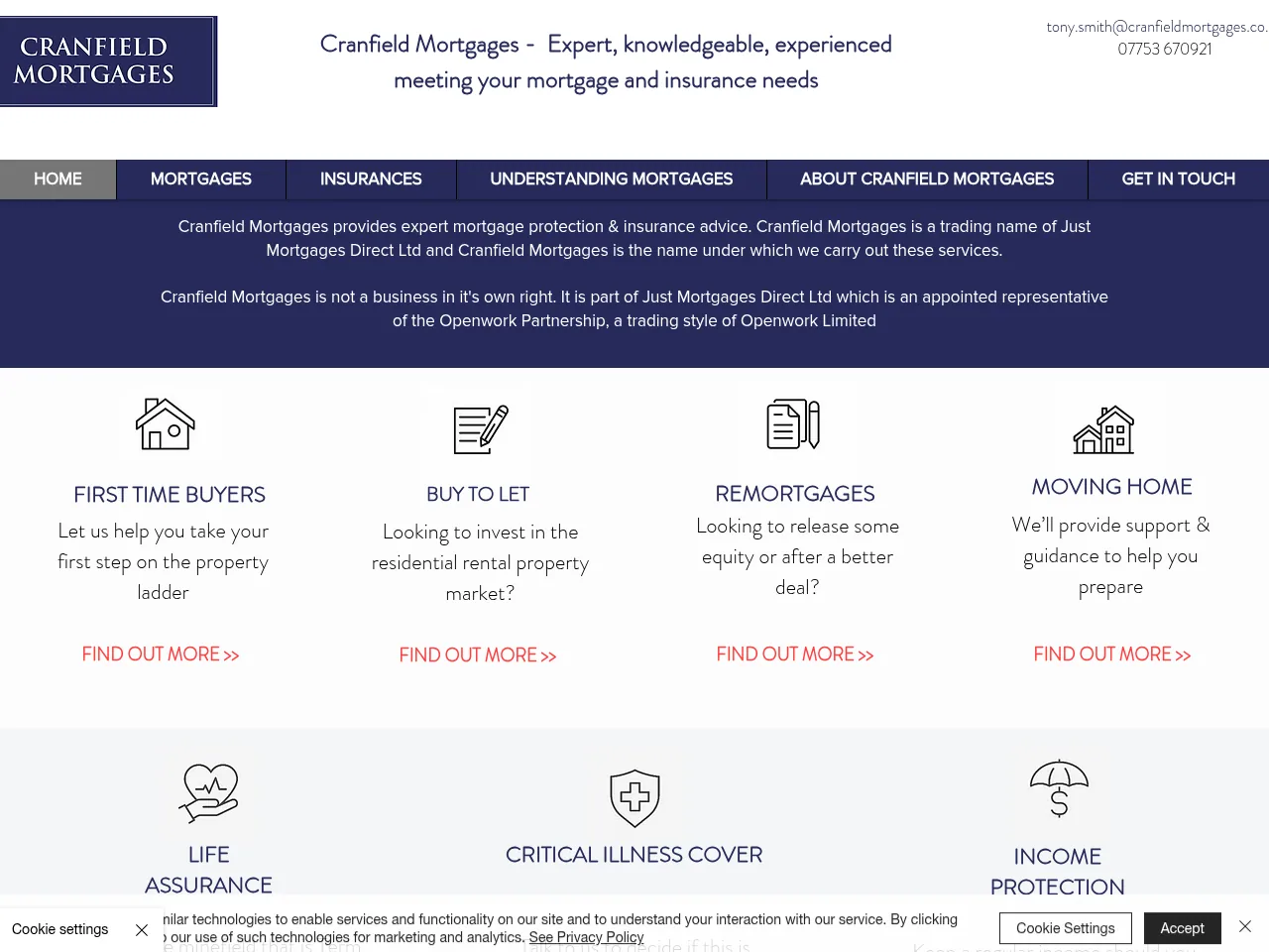 Cranfield Mortgages website preview