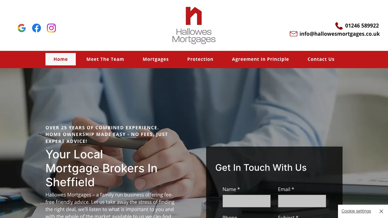 Hallowes Mortgages website preview