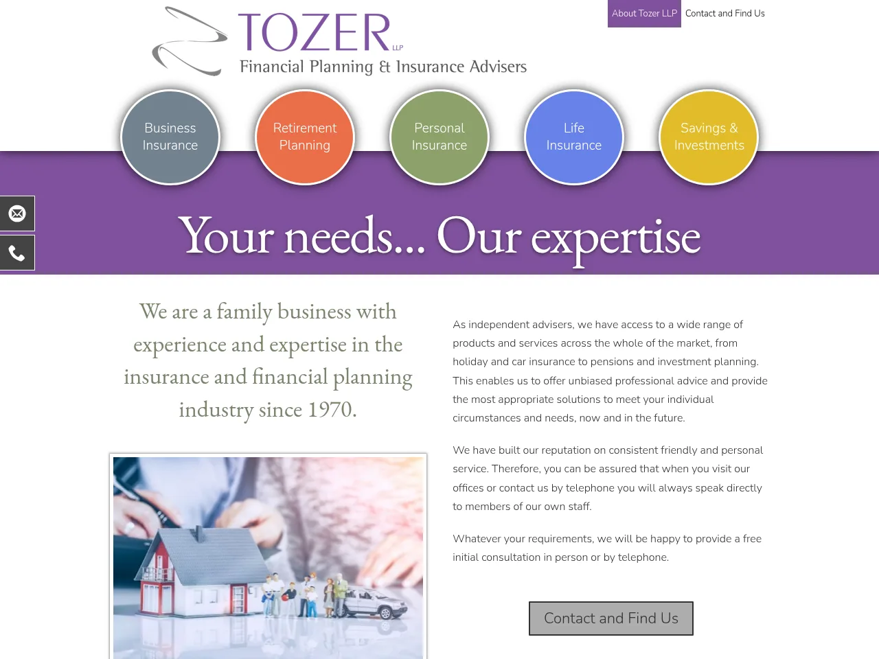 Tozer Insurance website preview