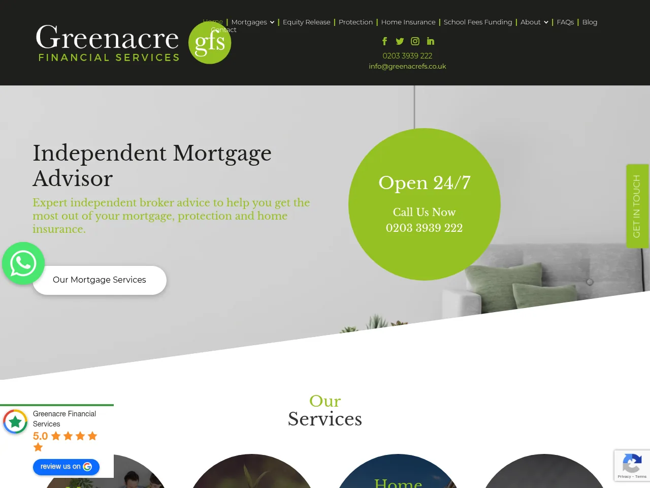 Greenacre Financial Services website preview