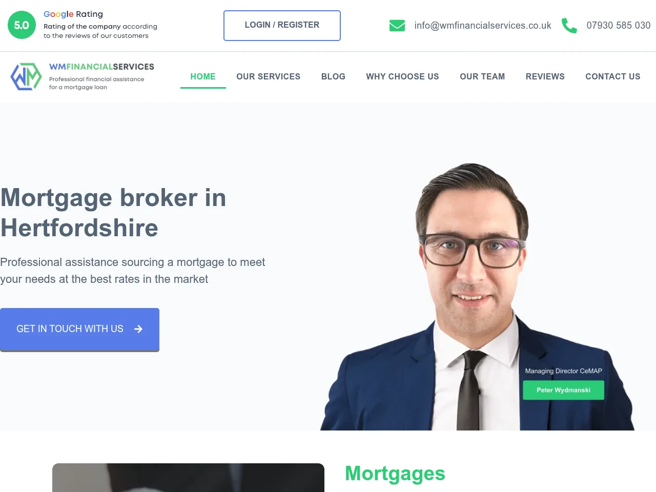 WM Financial Services website preview