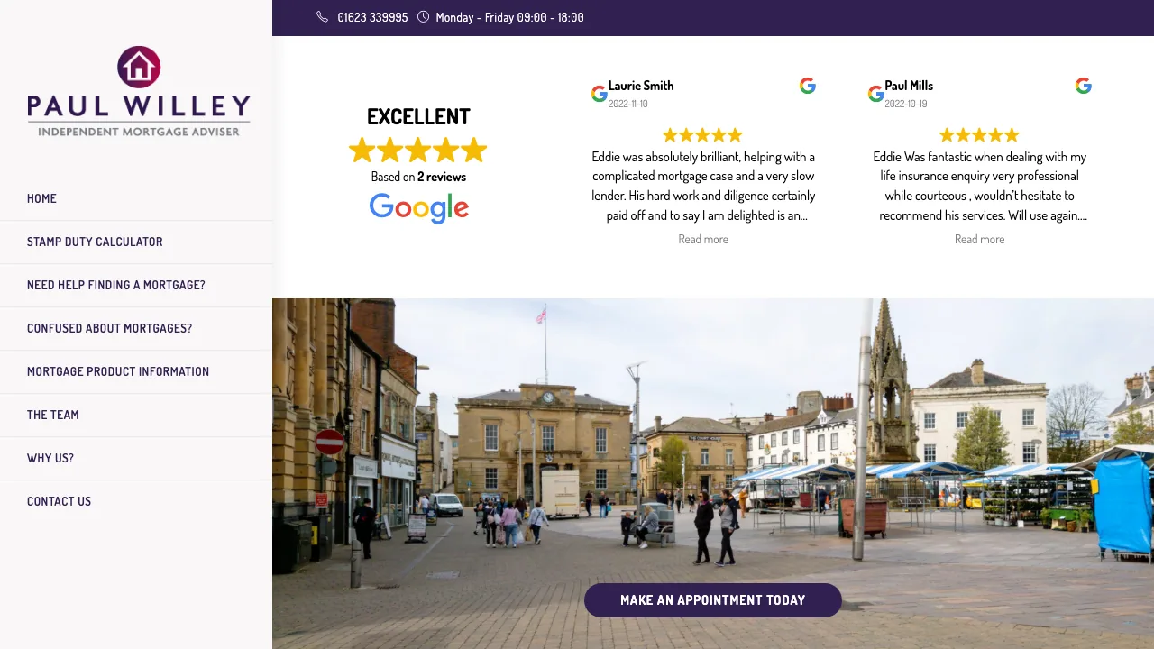 Paul Willey Independent Mortgage Adviser Mansfield and Ashfield website preview