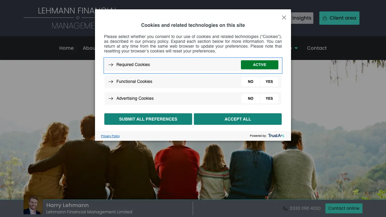 Lehmann Financial Management: Financial Adviser Wealth Manager website preview