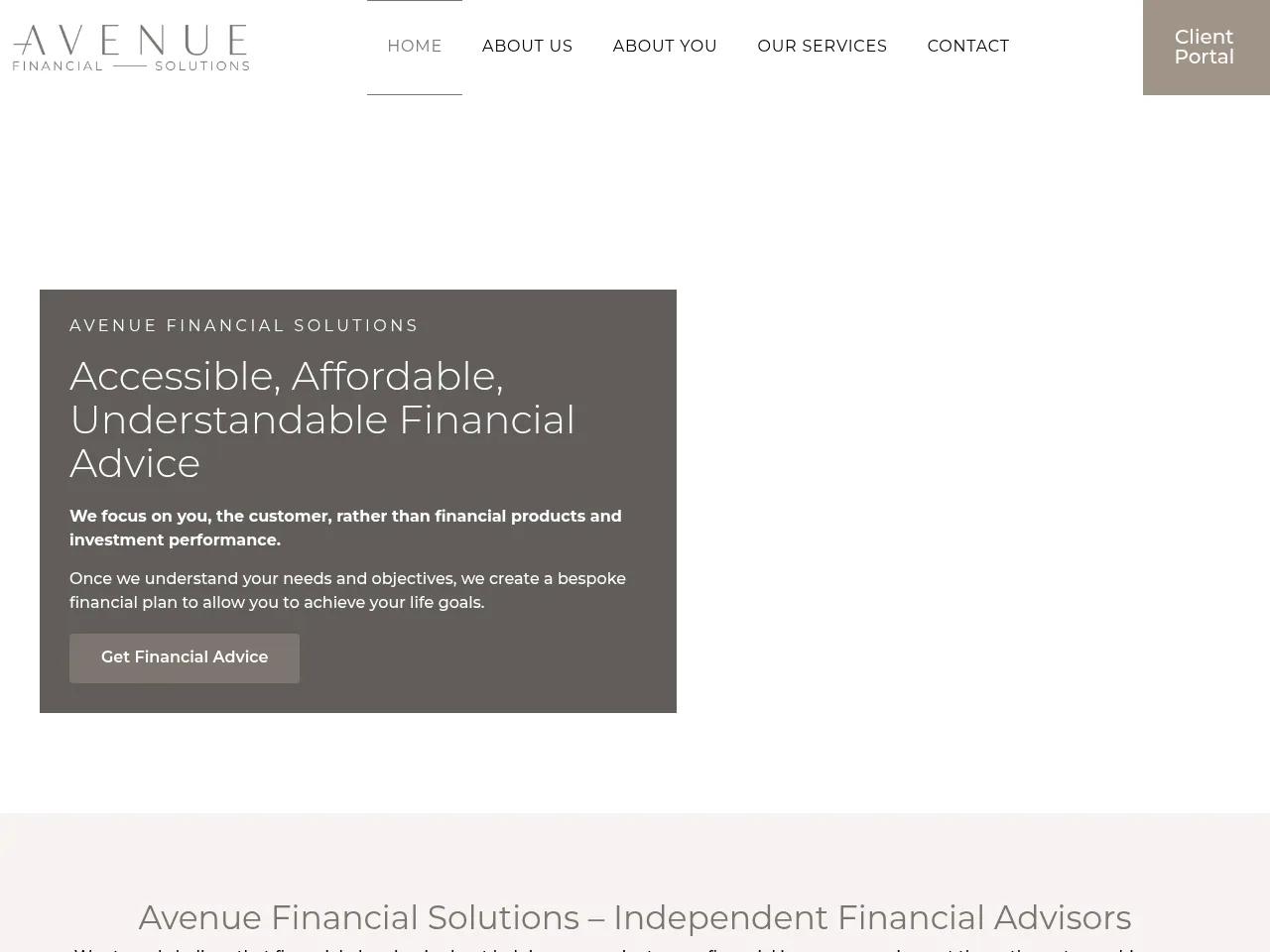 Avenue Financial Solutions website preview
