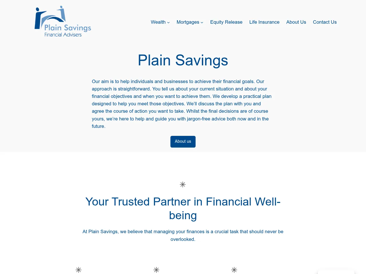 Plain Savings website preview