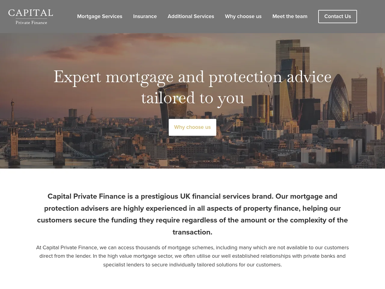 Capital Private Finance website preview