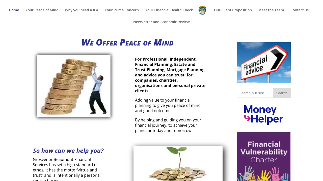 Grosvenor Beaumont Financial Services Ltd website preview