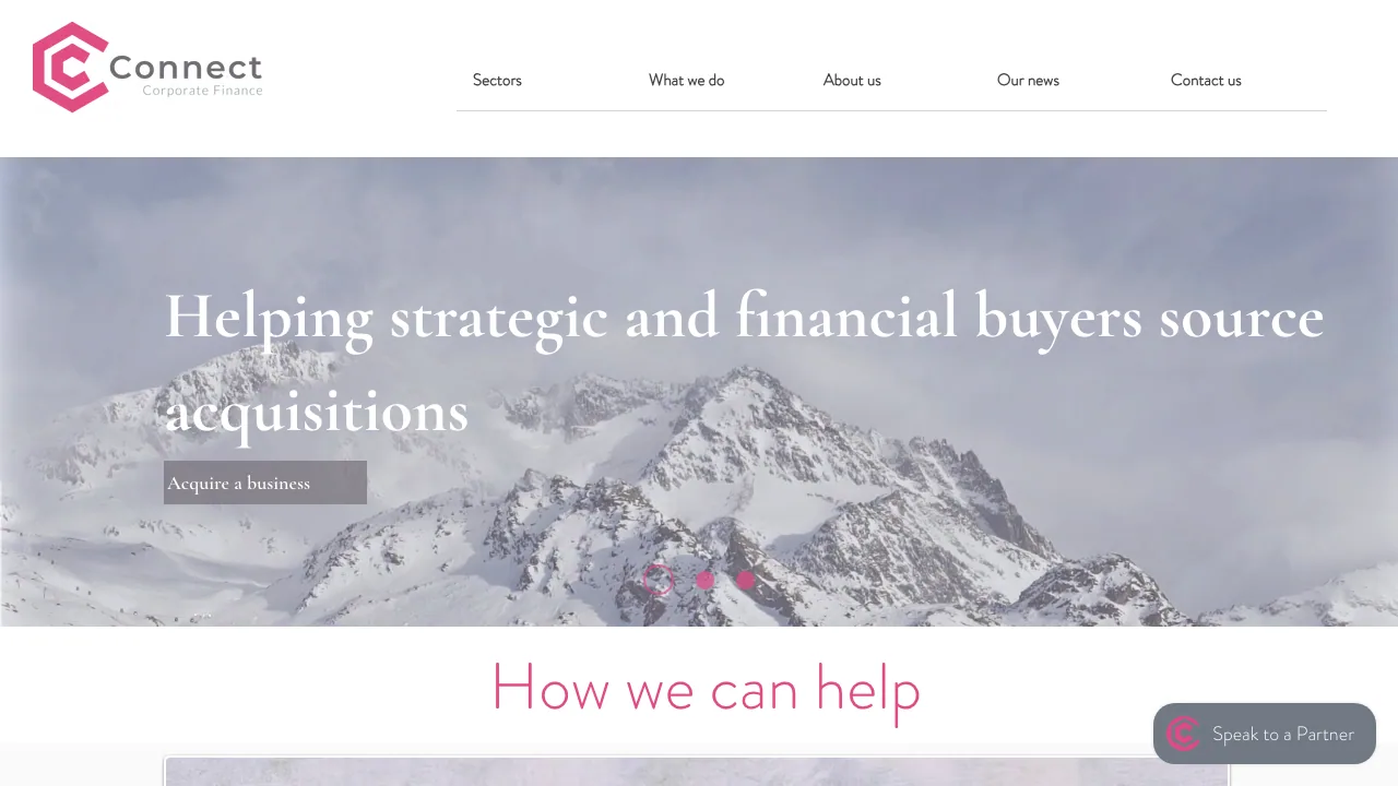 Connect Corporate Finance Limited website preview