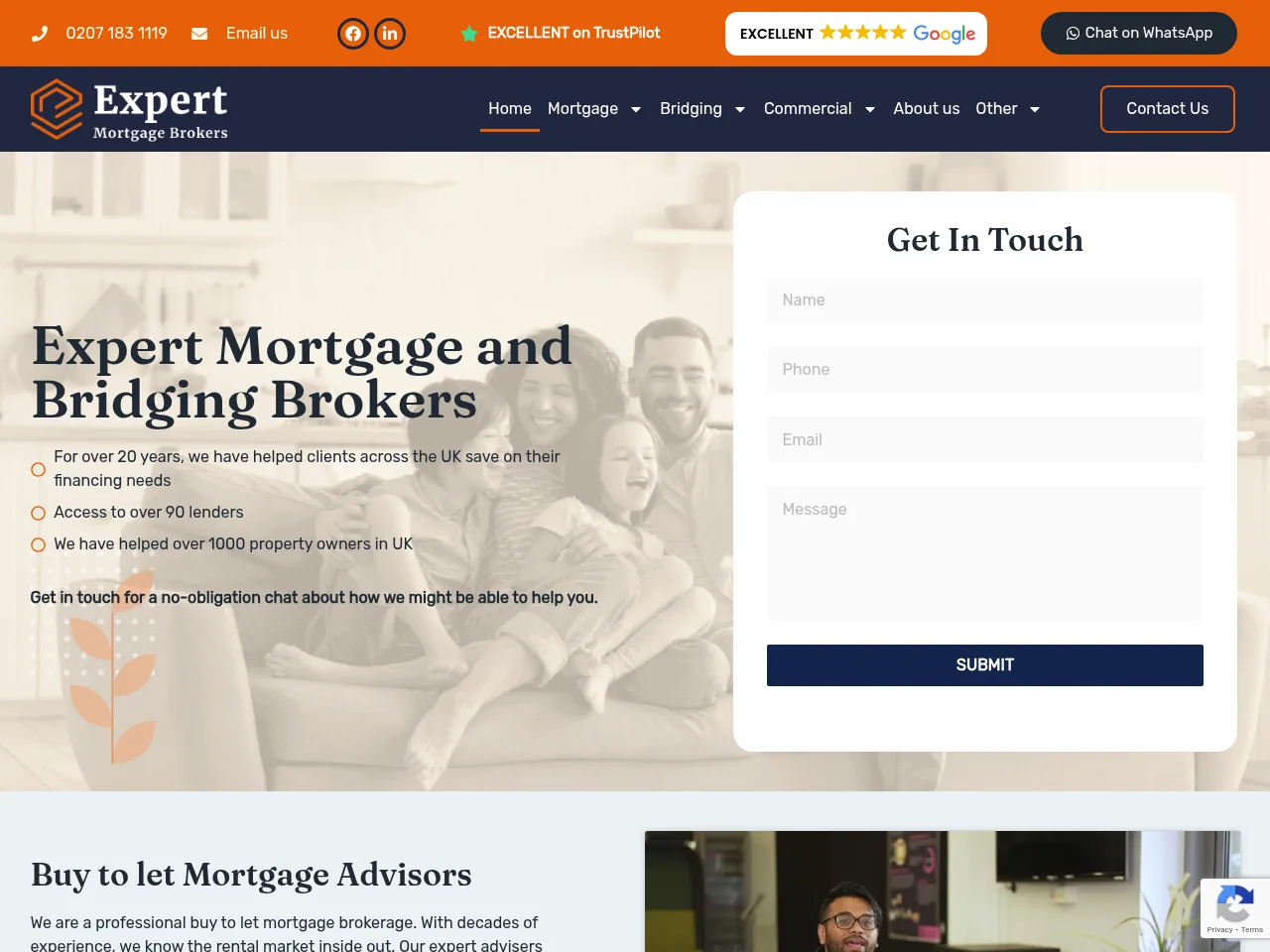 Expert Mortgage Brokers website preview