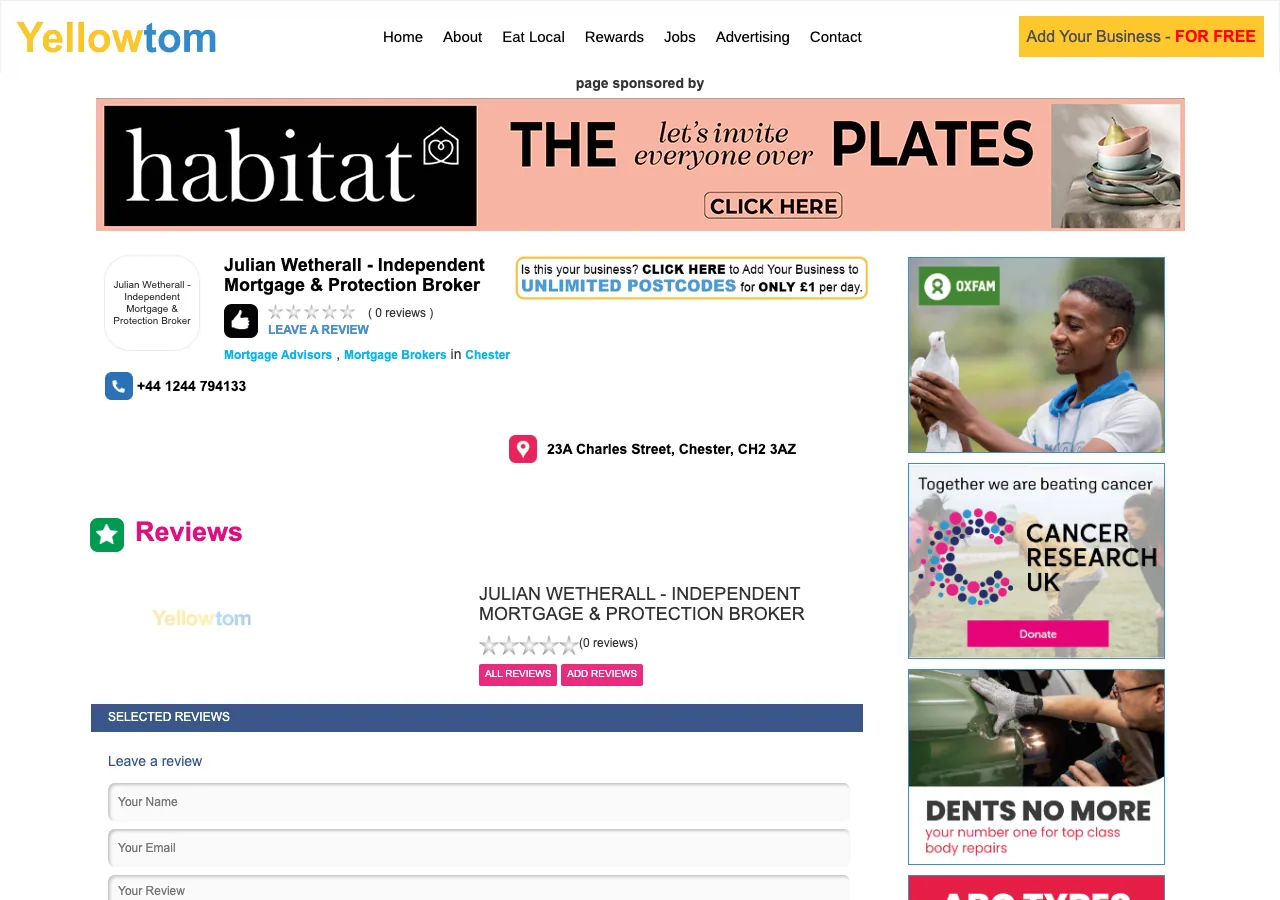Julian Wetherall website preview