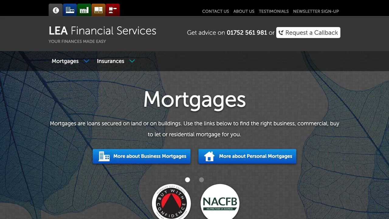 LEA Financial Services Ltd - Mortgage Advisors Plymouth website preview