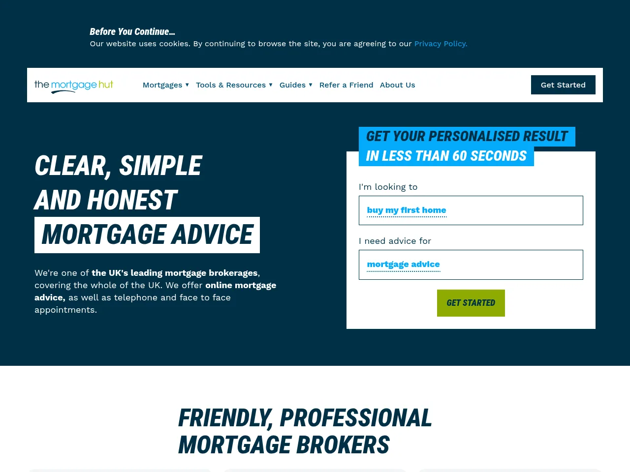The Mortgage Hut website preview