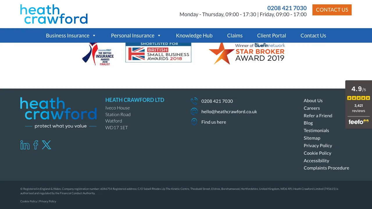 Heath Crawford | Personal & Business Insurance Brokers website preview