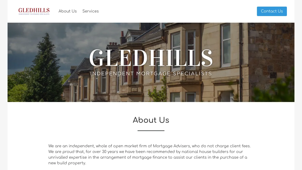 Gledhills Independent Mortgage Specialists LTD website preview