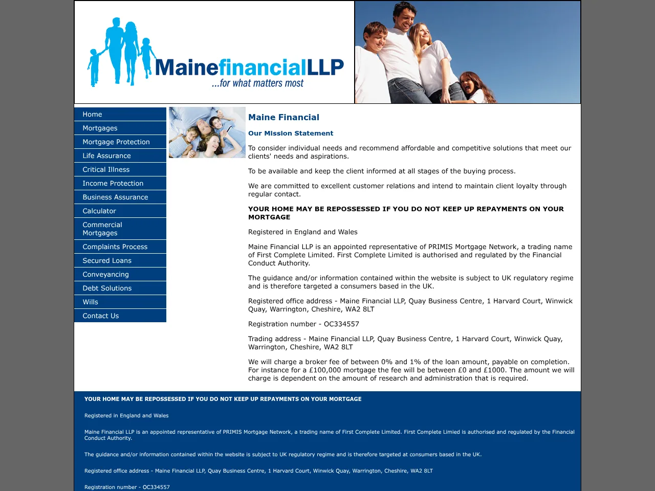 Maine Financial website preview