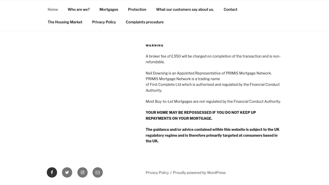 Neil Downing- Mortgage & Family protection Adviser website preview