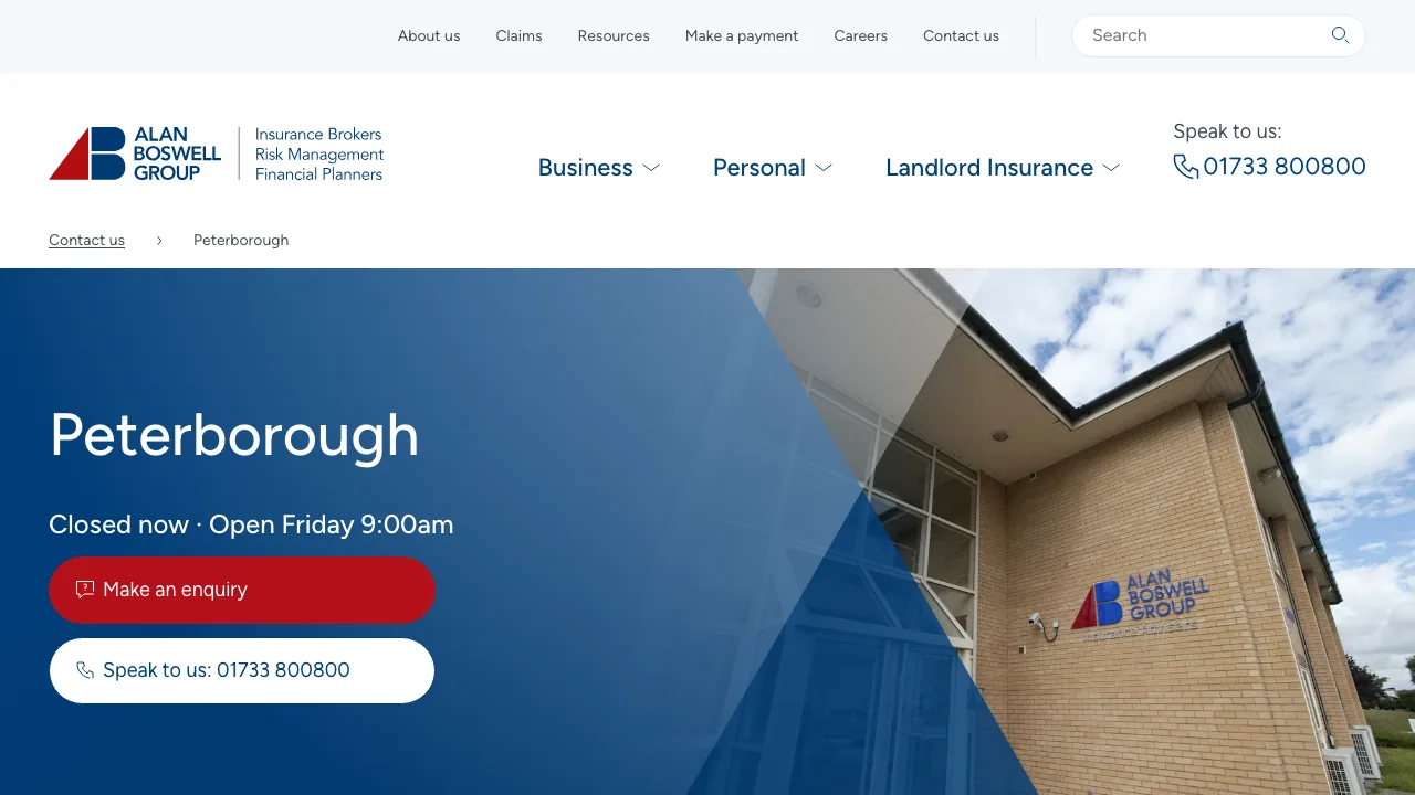 Alan Boswell Insurance Brokers website preview